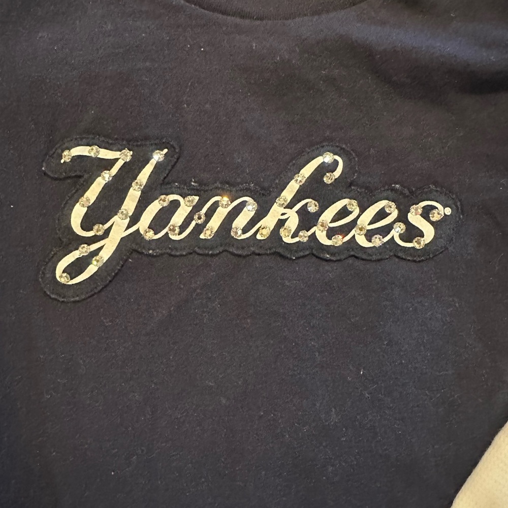 Majestic Threads size S Yankees long sleeve t-shirt with rhinestone name - Picture 3 of 11
